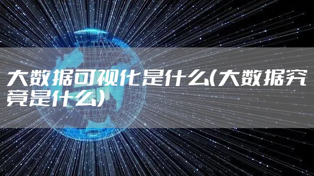 大数据可视化是什么（大数据究竟是什么）