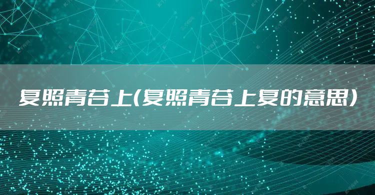 复照青苔上（复照青苔上复的意思）