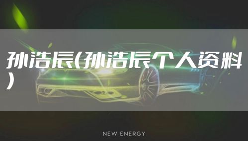 孙浩辰(孙浩辰个人资料)