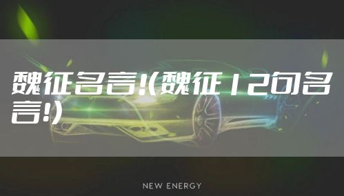 魏征名言!（魏征12句名言！）