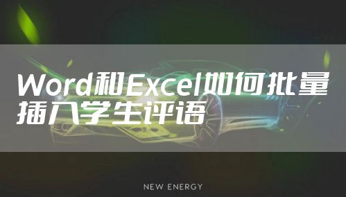 Word和Excel如何批量插入学生评语