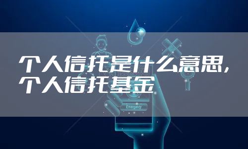 个人信托是什么意思，个人信托基金