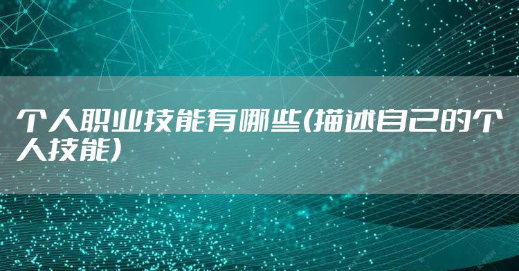 个人职业技能有哪些(描述自己的个人技能)