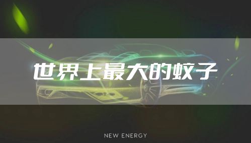 世界上最大的蚊子