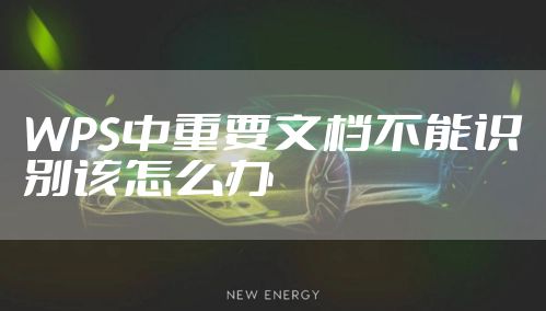 WPS中重要文档不能识别该怎么办