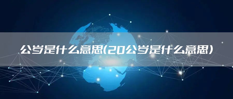 公岁是什么意思(20公岁是什么意思)