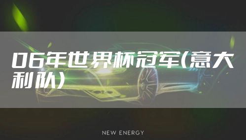 06年世界杯冠军（意大利队）