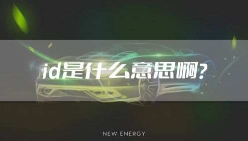 id是什么意思啊？