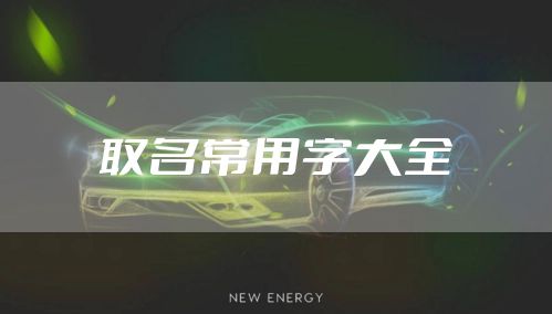 取名常用字大全