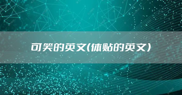 可笑的英文（体贴的英文）