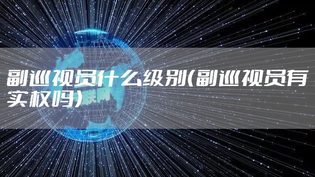 副巡视员什么级别(副巡视员有实权吗)