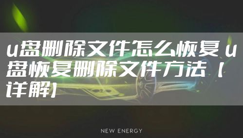 u盘删除文件怎么恢复 u盘恢复删除文件方法【详解】