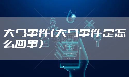 大马事件（大马事件是怎么回事）