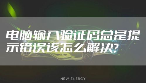 电脑输入验证码总是提示错误该怎么解决?