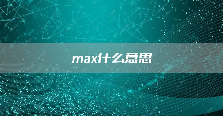 max什么意思