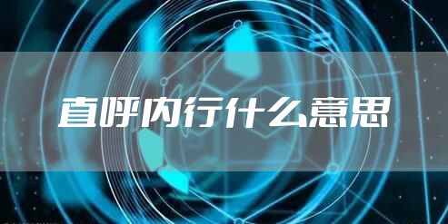直呼内行什么意思