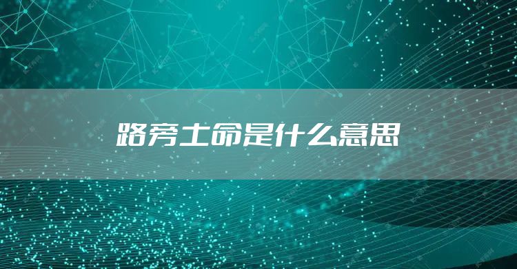 路旁土命是什么意思
