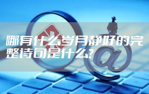 哪有什么岁月静好的完整诗句是什么？