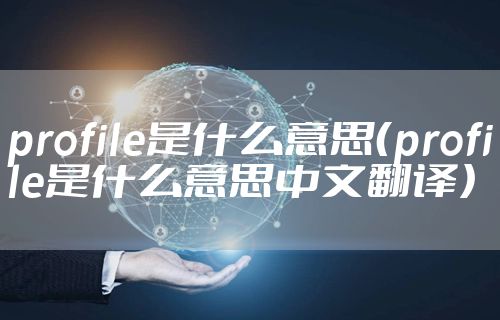 profile是什么意思(profile是什么意思中文翻译)