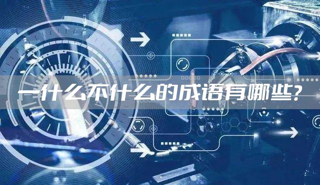 一什么不什么的成语有哪些？