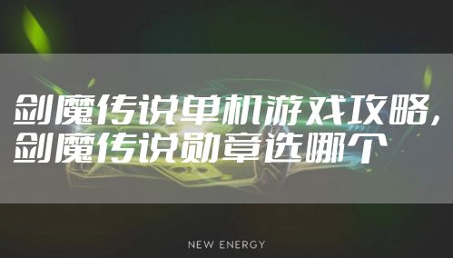 剑魔传说单机游戏攻略，剑魔传说勋章选哪个