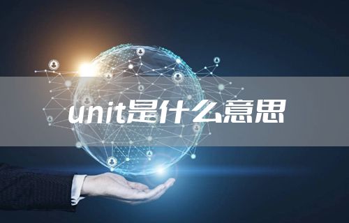 unit是什么意思