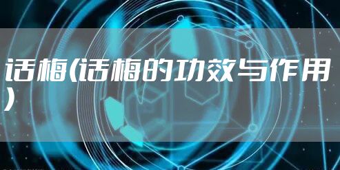 话梅(话梅的功效与作用)