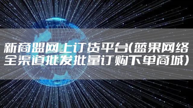新商盟网上订货平台(蓝果网络全渠道批发批量订购下单商城)