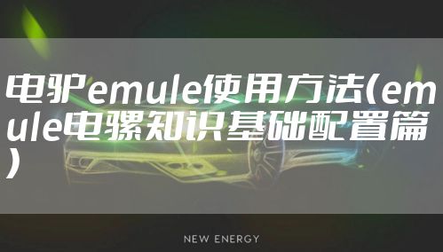 电驴emule使用方法（emule电骡知识基础配置篇）
