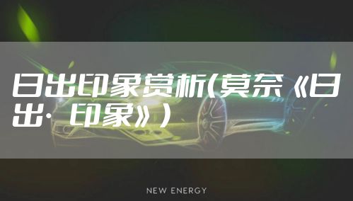 日出印象赏析（莫奈《日出·印象》）