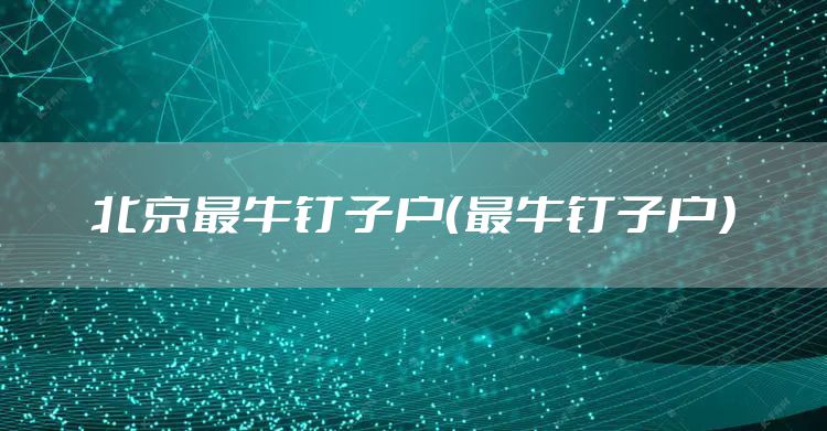 北京最牛钉子户（最牛钉子户）