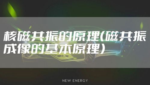 核磁共振的原理（磁共振成像的基本原理）