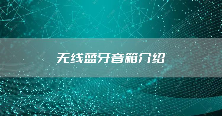 无线蓝牙音箱介绍
