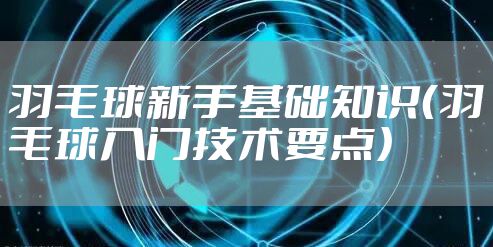 羽毛球新手基础知识(羽毛球入门技术要点)