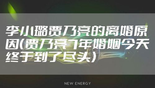 李小璐贾乃亮的离婚原因（贾乃亮7年婚姻今天终于到了尽头）