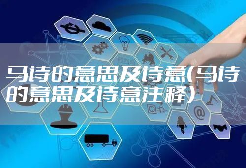马诗的意思及诗意(马诗的意思及诗意注释)