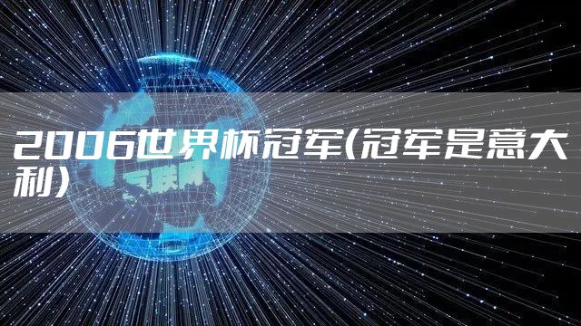 2006世界杯冠军（冠军是意大利）