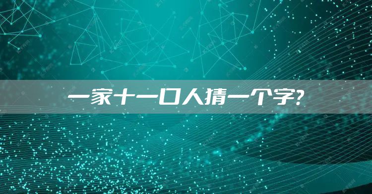 一家十一口人猜一个字？