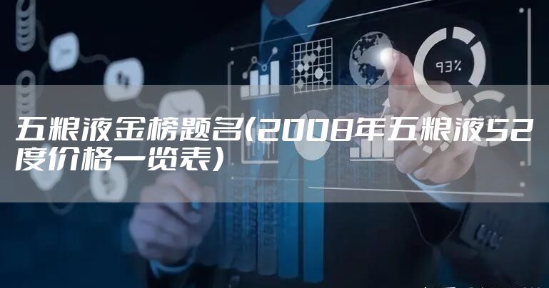 五粮液金榜题名（2008年五粮液52度价格一览表）