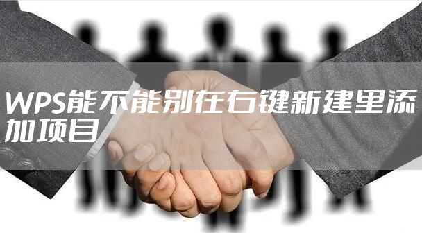 WPS能不能别在右键新建里添加项目