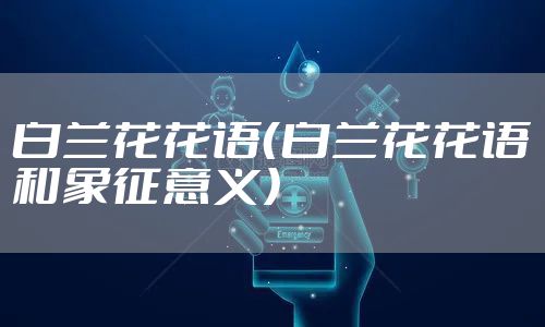 白兰花花语（白兰花花语和象征意义）