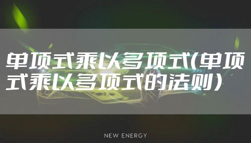 单项式乘以多项式（单项式乘以多项式的法则）