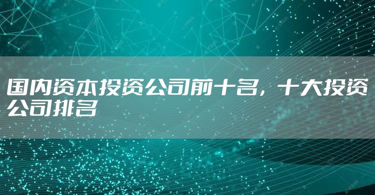 国内资本投资公司前十名，十大投资公司排名