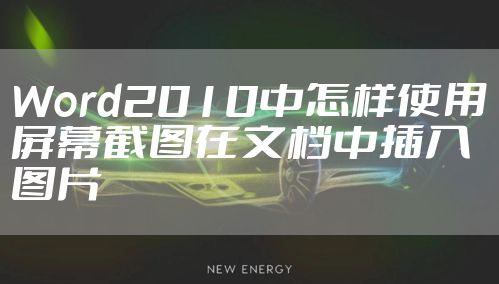 Word2010中怎样使用屏幕截图在文档中插入图片