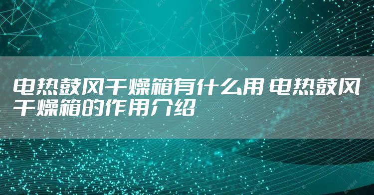 电热鼓风干燥箱有什么用 电热鼓风干燥箱的作用介绍