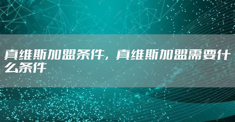 真维斯加盟条件，真维斯加盟需要什么条件