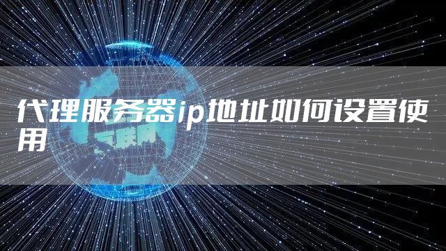 代理服务器ip地址如何设置使用
