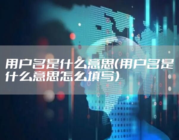 用户名是什么意思（用户名是什么意思怎么填写）