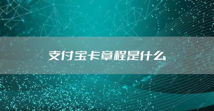 支付宝卡章程是什么