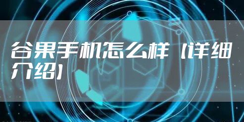 谷果手机怎么样【详细介绍】